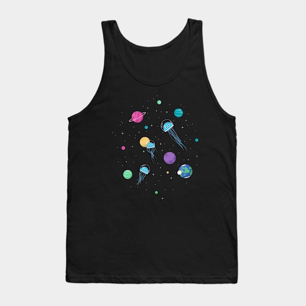 Jellyfish in Space Tank Top by NeonSunset